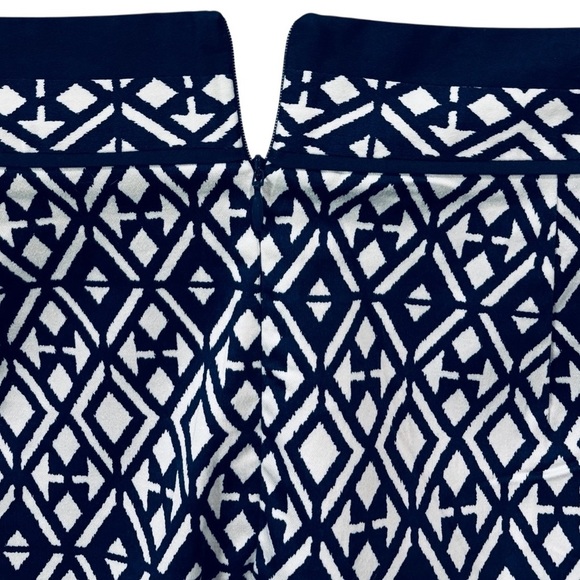 NEW, Mario Serrani Italy, Geometric Print Skirt, Navy & White, Size M - Picture 7 of 10